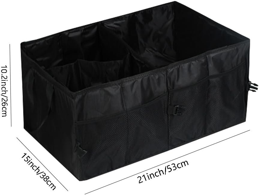 Car Trunk Organizer Black Collapsible Snack Storage Organizer Bins for SUV Sedan (Black) - Image 2