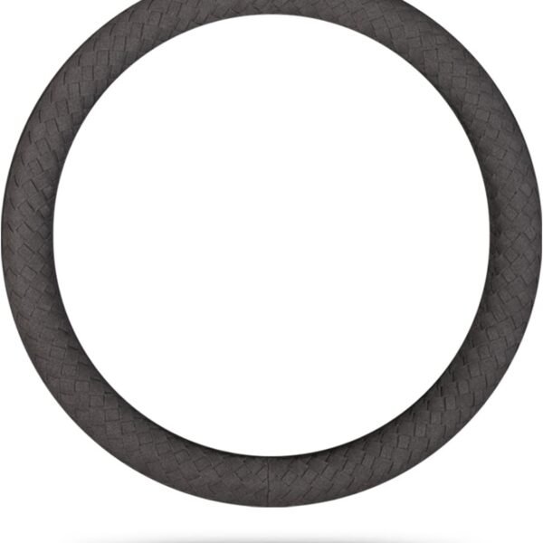 Braided Steering Wheel Cover (Round): Microfiber Suede Material, Warm for Winter Use, Sporty Style, Protective Cover, Non-slip, Breathable, Stylish Design — 38cm (15-inch) — Blue & Red Color Scheme