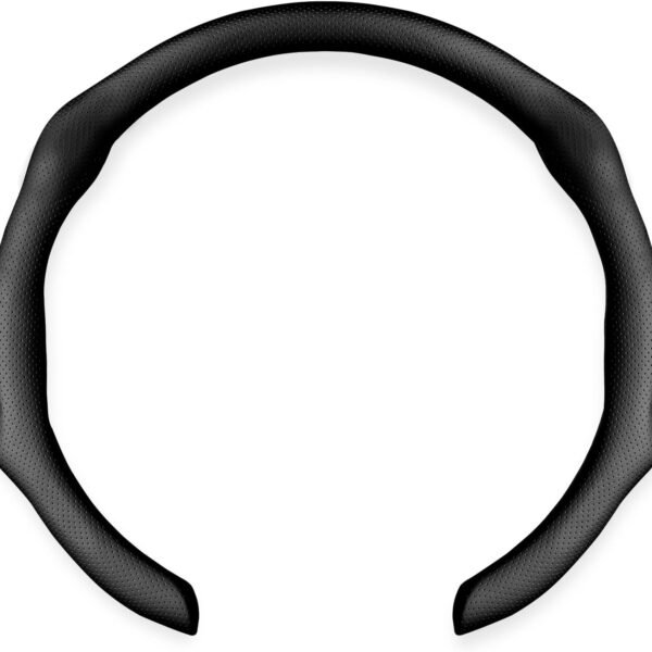 Genuine Leather Steering Wheel Cover – Premium Microfiber Leather Wrap, Designed for Men, Universal Fit for 14.5–15 Inch Steering Wheels, Breathable Interior Protection Accessory (Black)