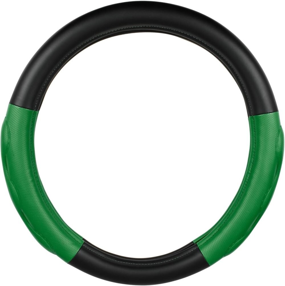 18-Inch Steering Wheel Cover — All Black (with Green Comfort Padding)