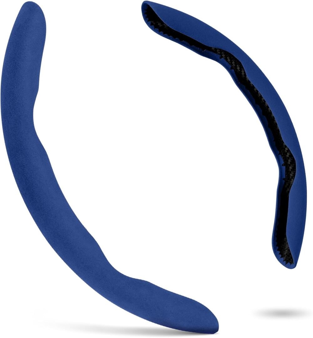 Steering Wheel Cover — Non-Slip Segmented Car Steering Wheel Cover, Unisex Style, Fits 99% of Vehicle Models (Blue — Standard Edition)