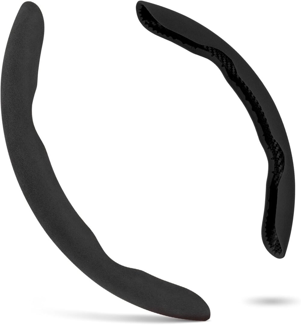 Steering Wheel Cover — Non-Slip Segmented Car Steering Wheel Cover, Unisex Style, Fits 99% of Vehicle Models (Black — Standard Edition)
