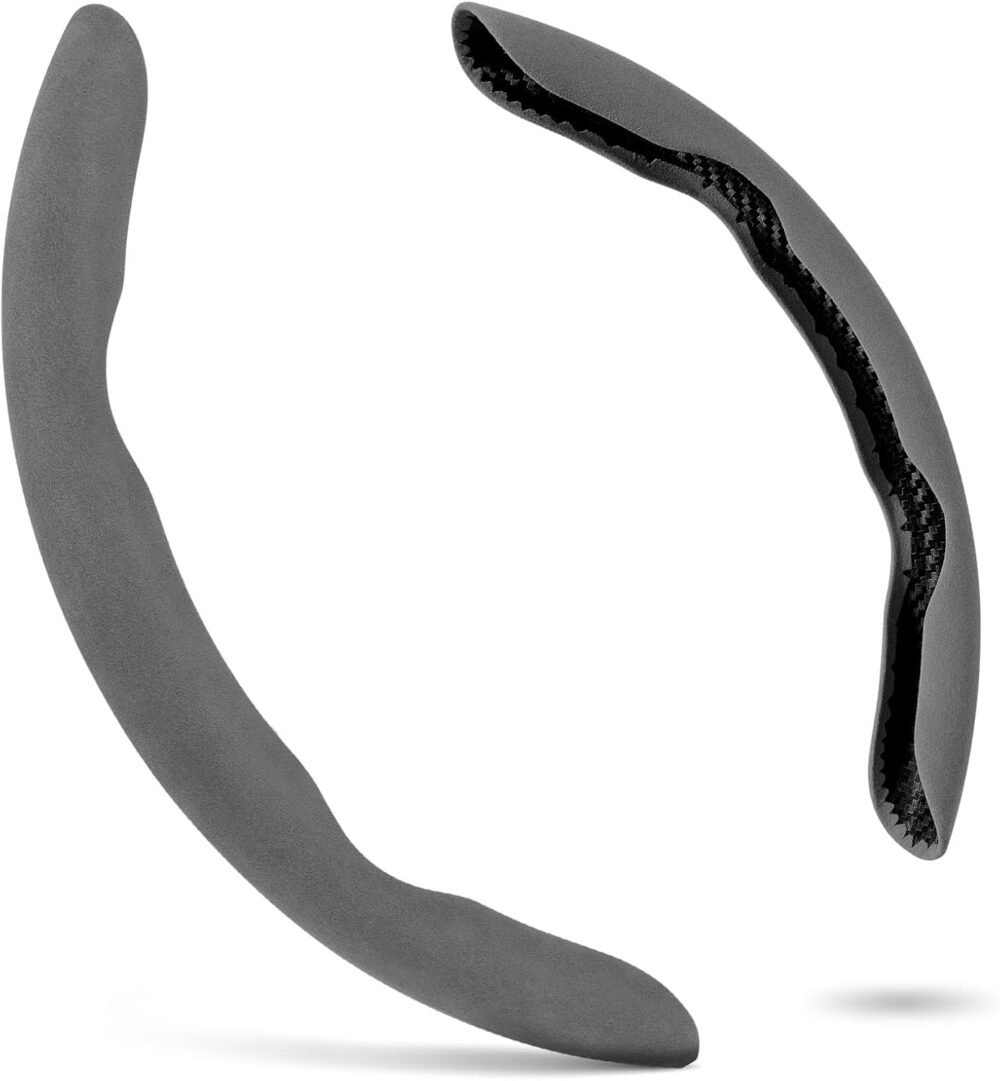 Steering Wheel Cover — Non-Slip Segmented Car Steering Wheel Cover, Unisex Style, Fits 99% of Vehicle Models (Gray – Standard Model)