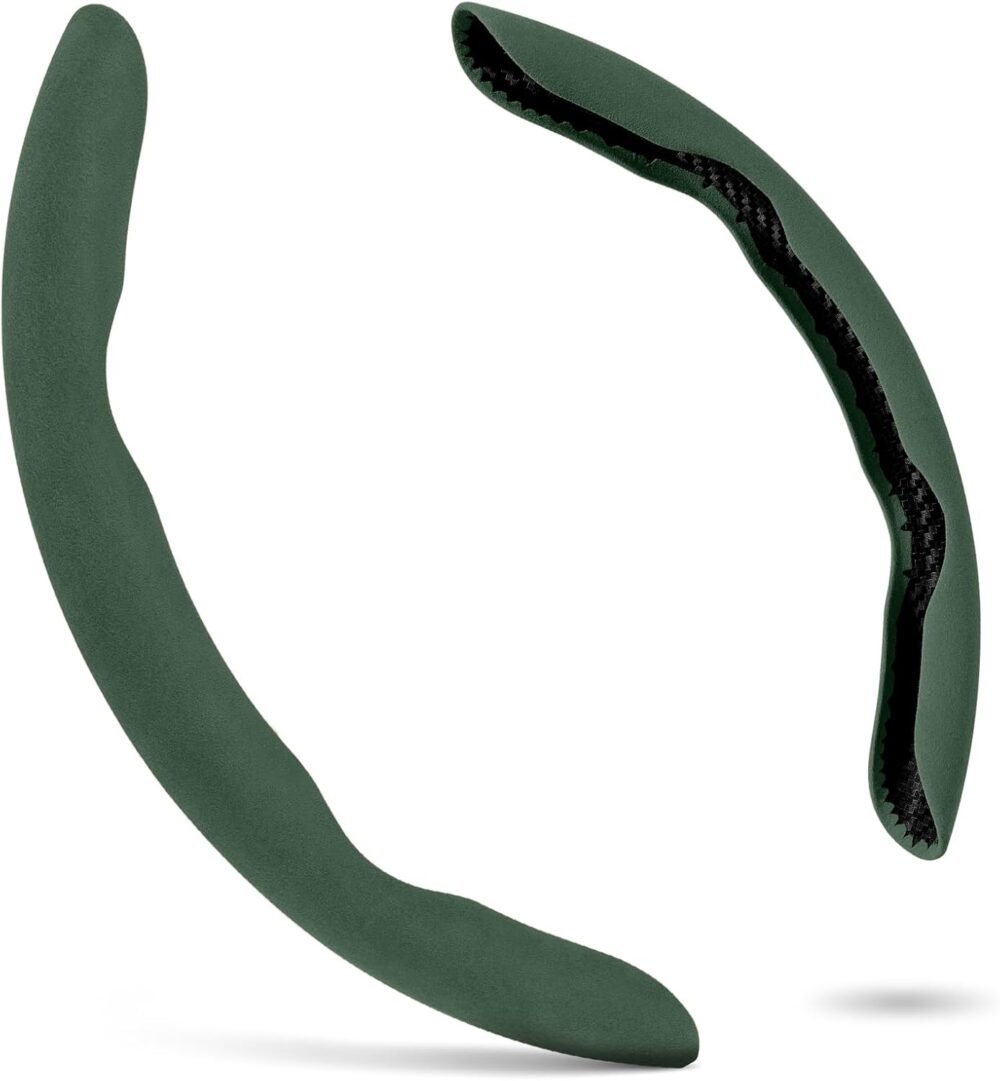 Steering Wheel Cover — Non-Slip Segmented Car Steering Wheel Cover, Unisex Style, Fits 99% of Vehicle Models (Dark Green — Standard Edition)
