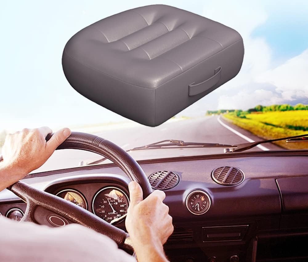 Adult Car Booster Seat Cushion/office chair cushion with Carry Handle Angle Lift Seat Cushion Imitation PU breathable fabric More comfortable and beautiful,for/car/office/wheelchair seat cushion/milky - Image 2