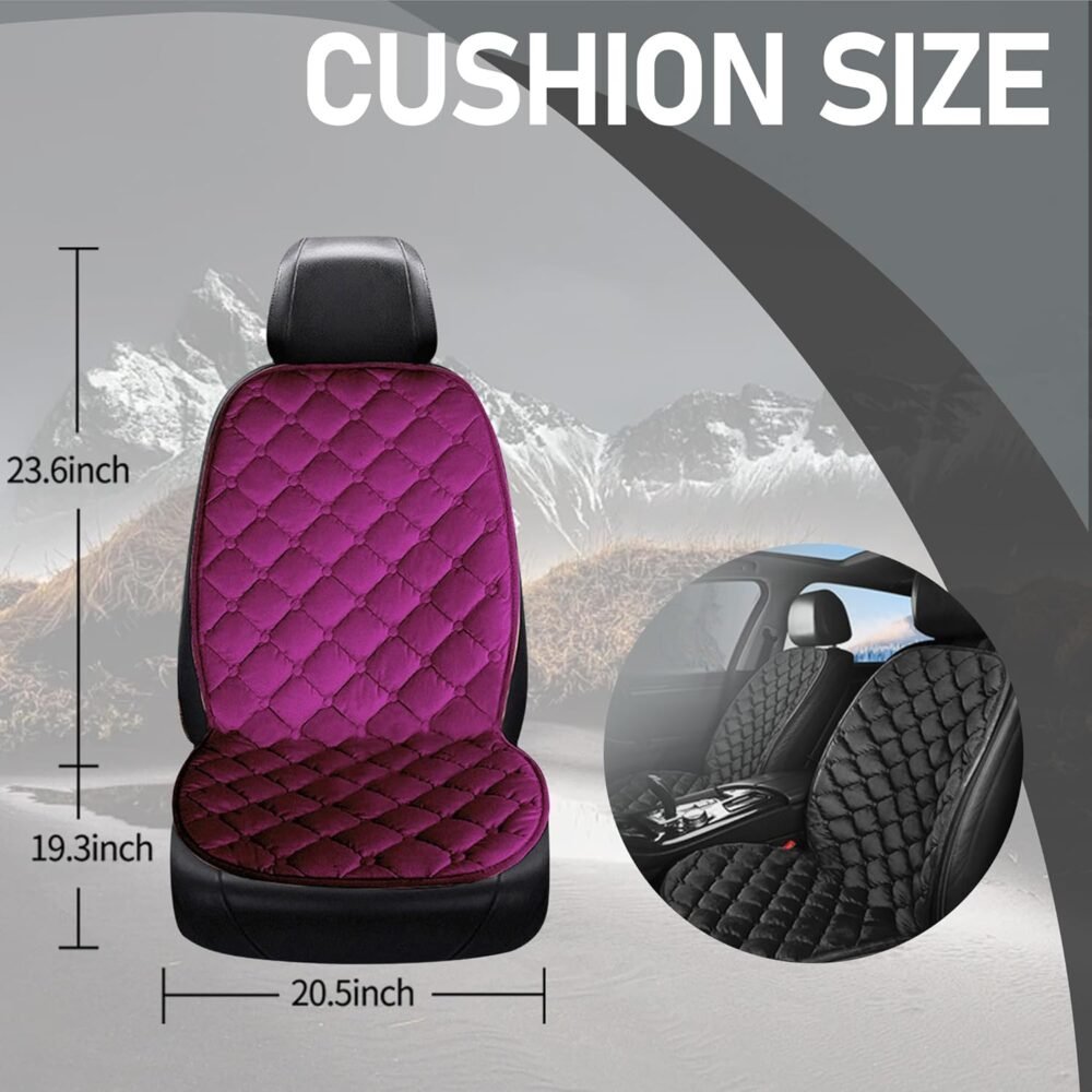Driver or Passenger Side Seat Cushion for Full Back and Seat Comfortable Seat Cover with Full Back, Universal Seat Cushion for Seat in Winter-Purple - Image 2