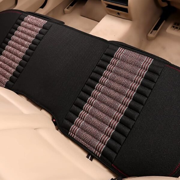 Car Seat Cushion,Car Seat Cover Universal Rear Cushion Pad,Bamboo Charcoal Comfortable and Breathable Fabric Seat Cushion with Storage Pouch,Fit for Trucks Vans Cars SUV (Black)