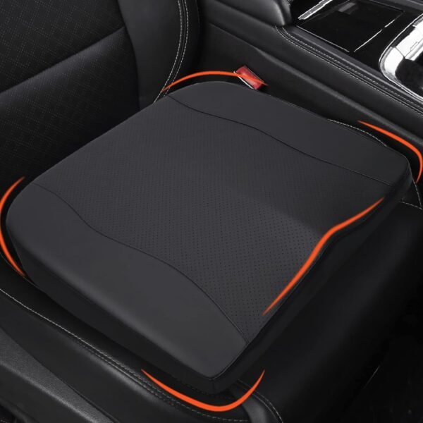 Car Seat Cushion, Comfort Memory Foam Car Cushions for Driving - Sciatica & Lower Back Pain Relief, Seat Cushion for Car Seat Driver, Office Chair, Wheelchair (Dark Black)