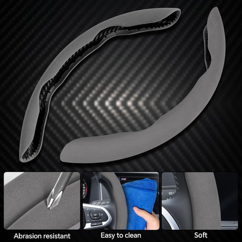 Steering Wheel Cover — Non-Slip Segmented Car Steering Wheel Cover, Unisex Style, Fits 99% of Vehicle Models (Gray – Standard Model) - Image 2