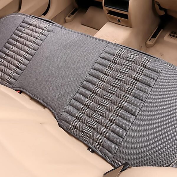 Car Seat Cushion,Car Seat Cover Universal Rear Cushion Pad,Bamboo Charcoal Comfortable and Breathable Fabric Seat Cushion with Storage Pouch,Fit for Trucks Vans Cars SUV (Gray)