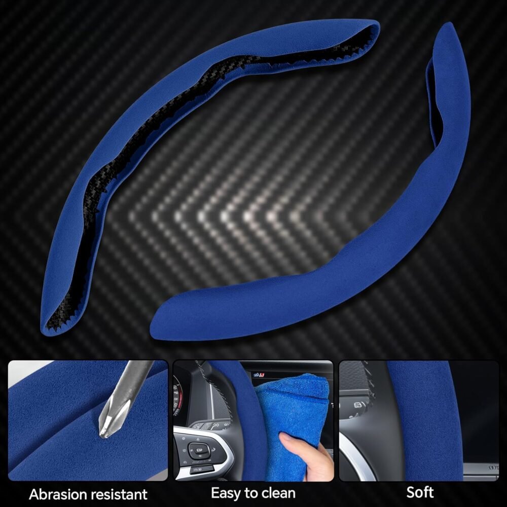Steering Wheel Cover — Non-Slip Segmented Car Steering Wheel Cover, Unisex Style, Fits 99% of Vehicle Models (Blue — Standard Edition) - Image 2