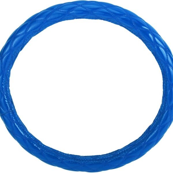 Universal Car Steering Wheel Cover/Protector – Fits Steering Wheels with 47.5–48.9 cm Diameter, Sweat-Resistant Design, Faux Leather & Rubber Material (Blue)
