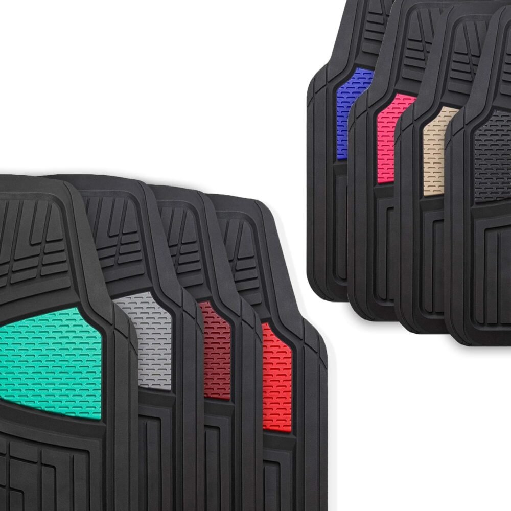 Automotive Floor Mats - Heavy-Duty Rubber Floor Mats for Cars, Universal Fit Full Set,  Floor Mats, Trimmable Floor Mats for Most Sedan, SUV, Truck Floor Mats Blue - Image 2